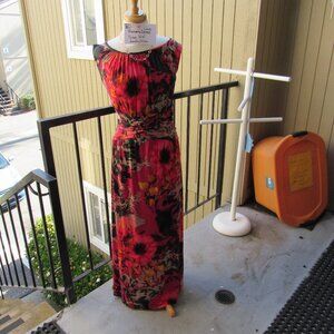 #61  WOMEN'S LONG COLORFUL SUMMER DRESS BY LONDON TIMES  (SIZE 16W)